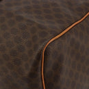 CELINE Macadam Canvas Boston Bag PVC Leather 2way Brown Gold Auth 194881V-16