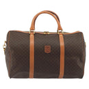 CELINE Macadam Canvas Boston Bag PVC Leather 2way Brown Gold Auth 194881V-13