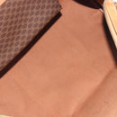 CELINE Macadam Canvas Boston Bag PVC Leather 2way Brown Gold Auth 194881V-10