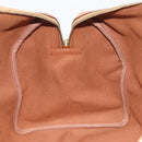 CELINE Macadam Canvas Boston Bag PVC Leather 2way Brown Gold Auth 194881V-23