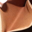 CELINE Macadam Canvas Boston Bag PVC Leather 2way Brown Gold Auth 194881V-26