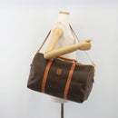 CELINE Macadam Canvas Boston Bag PVC Leather 2way Brown Gold Auth 194881V-27