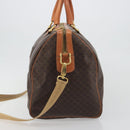 CELINE Macadam Canvas Boston Bag PVC Leather 2way Brown Gold Auth 194881V-3
