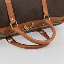CELINE Macadam Canvas Boston Bag PVC Leather 2way Brown Gold Auth 194881V-7