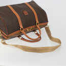 CELINE Macadam Canvas Boston Bag PVC Leather 2way Brown Gold Auth 194881V-8