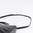 Christian Dior Lady Dior Canage Bag Patent Leather 2way Black Gold Auth 194882-10