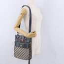 GUCCI GG Canvas Sherry Line Shoulder Bag Navy Gold Auth 194883-21