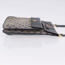 GUCCI GG Canvas Sherry Line Shoulder Bag Navy Gold Auth 194883-4