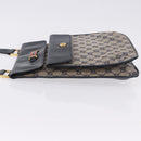GUCCI GG Canvas Sherry Line Shoulder Bag Navy Gold Auth 194883-5