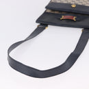 GUCCI GG Canvas Sherry Line Shoulder Bag Navy Gold Auth 194883-7