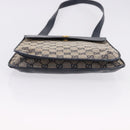 GUCCI GG Canvas Sherry Line Shoulder Bag Navy Gold Auth 194883-9