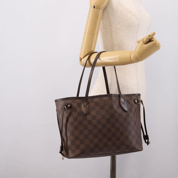 LOUIS VUITTON Damier Ebene Neverfull PM Tote Bag N51109 LV Auth 194884A