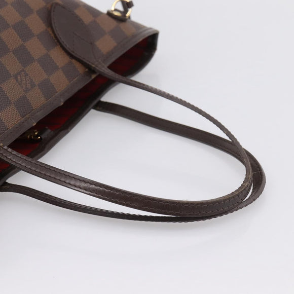 LOUIS VUITTON Damier Ebene Neverfull PM Tote Bag N51109 LV Auth 194884A