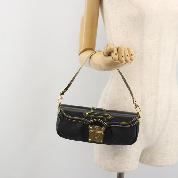 LOUIS VUITTON Suhari Precieux Shoulder Bag Leather Black M91776 Auth 194886SAV