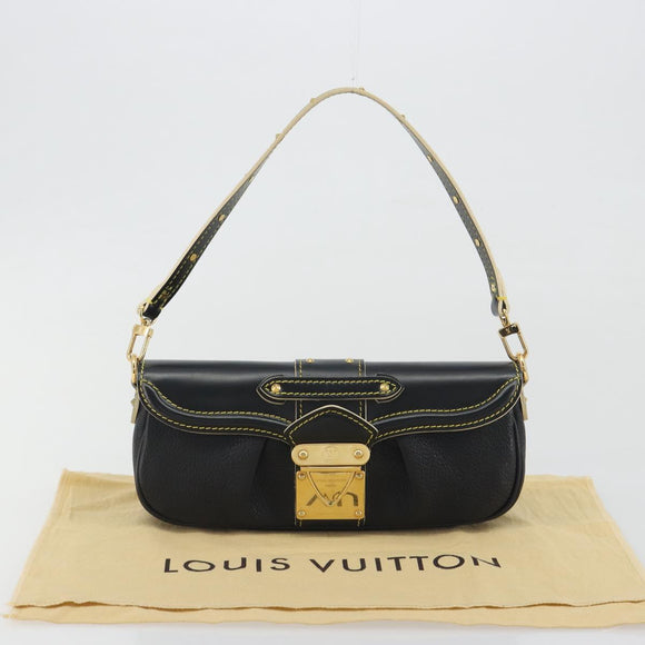 LOUIS VUITTON Suhari Precieux Shoulder Bag Leather Black M91776 Auth 194886SAV