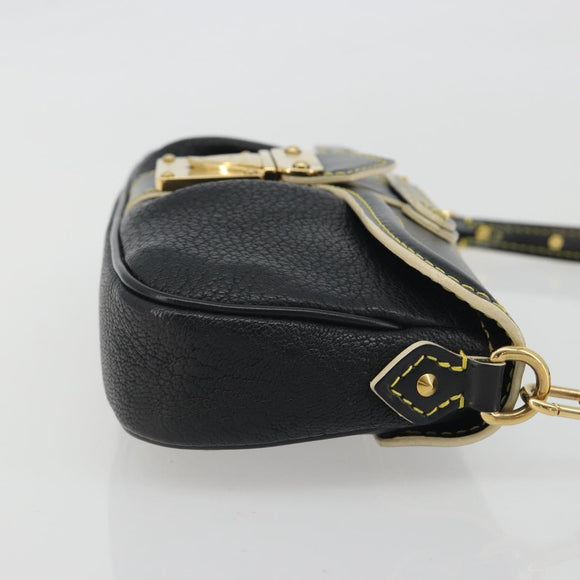 LOUIS VUITTON Suhari Precieux Shoulder Bag Leather Black M91776 Auth 194886SAV