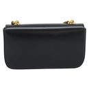 CELINE Triomphe Claude Chain Shoulder Bag Leather Black Gold Auth 194887SAM-3
