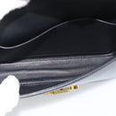 CELINE Triomphe Claude Chain Shoulder Bag Leather Black Gold Auth 194887SAM-4