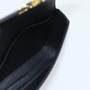 CELINE Triomphe Claude Chain Shoulder Bag Leather Black Gold Auth 194887SAM-5