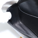 CELINE Triomphe Claude Chain Shoulder Bag Leather Black Gold Auth 194887SAM-6