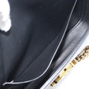 CELINE Triomphe Claude Chain Shoulder Bag Leather Black Gold Auth 194887SAM-7