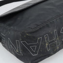 CHANEL Shoulder Bag PVC Canvas Black Silver CC Auth 194890-11