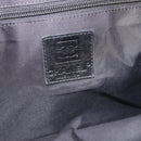 CHANEL Shoulder Bag PVC Canvas Black Silver CC Auth 194890-15