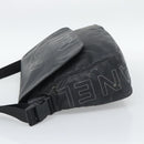 CHANEL Shoulder Bag PVC Canvas Black Silver CC Auth 194890-4