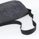 CHANEL Shoulder Bag PVC Canvas Black Silver CC Auth 194890-7