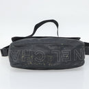 CHANEL Shoulder Bag PVC Canvas Black Silver CC Auth 194890-9