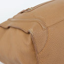 CELINE Luggage Micro Shopper Hand Bag Leather Brown Gold Auth 194891-14