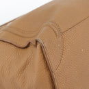 CELINE Luggage Micro Shopper Hand Bag Leather Brown Gold Auth 194891-16