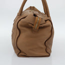 CELINE Luggage Micro Shopper Hand Bag Leather Brown Gold Auth 194891-4