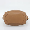 CELINE Luggage Micro Shopper Hand Bag Leather Brown Gold Auth 194891-5