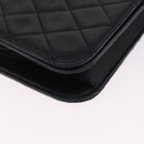 CHANEL Matelasse Chain Shoulder Bag Lamb Skin Black Gold CC Auth 194893-15