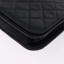 CHANEL Matelasse Chain Shoulder Bag Lamb Skin Black Gold CC Auth 194893-16