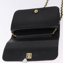 CHANEL Matelasse Chain Shoulder Bag Lamb Skin Black Gold CC Auth 194893-8