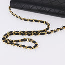 CHANEL Matelasse Chain Shoulder Bag Lamb Skin Black Gold CC Auth 194893-7