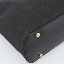 CELINE C Macadam Canvas Shoulder Bag Black Gold Auth 194894A-11