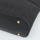 CELINE C Macadam Canvas Shoulder Bag Black Gold Auth 194894A-12