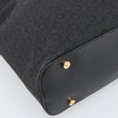 CELINE C Macadam Canvas Shoulder Bag Black Gold Auth 194894A-13