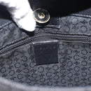 CELINE C Macadam Canvas Shoulder Bag Black Gold Auth 194894A-14
