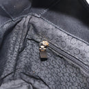 CELINE C Macadam Canvas Shoulder Bag Black Gold Auth 194894A-18