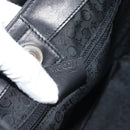 CELINE C Macadam Canvas Shoulder Bag Black Gold Auth 194894A-20