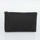 CELINE C Macadam Canvas Shoulder Bag Black Gold Auth 194894A-21