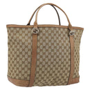 GUCCI GG Canvas Miss GG Tote Bag Beige Silver 336756 Auth 194896V-1