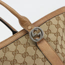 GUCCI GG Canvas Miss GG Tote Bag Beige Silver 336756 Auth 194896V-14