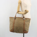 GUCCI GG Canvas Miss GG Tote Bag Beige Silver 336756 Auth 194896V-22