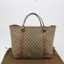 GUCCI GG Canvas Miss GG Tote Bag Beige Silver 336756 Auth 194896V-23