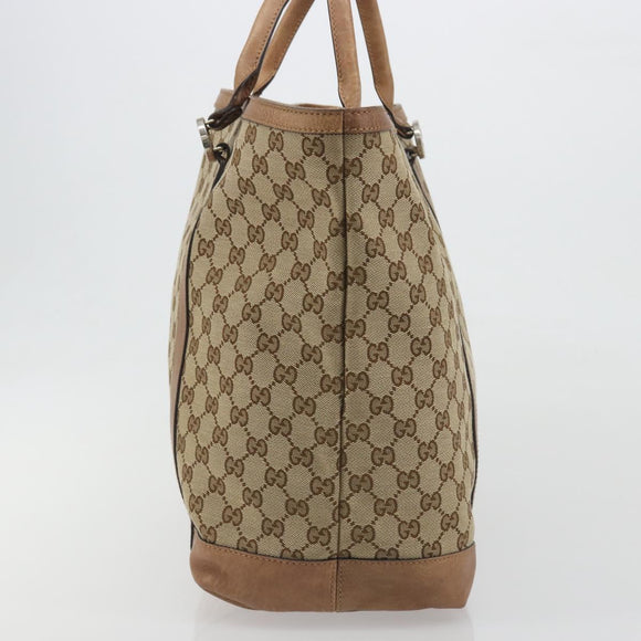 GUCCI GG Canvas Miss GG Tote Bag Beige Silver 336756 Auth 194896V